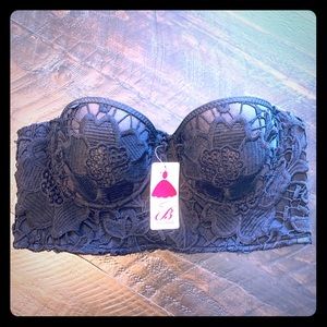 Lover-Beauty Sexy Black lace mini corset push up.